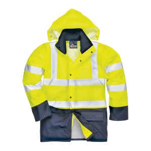 PARKA BICOLOR AMARELO ALTA VISIB/AZUL ESC S496